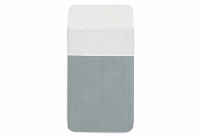 Jollein Cradle Sheet Twinkling Sea Green 75 x 100 cm