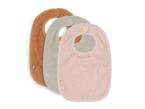 Jollein Badstof Bib Pale Pink/Nougat/Caramel (3-pack)