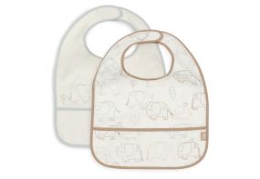 Jollein Bib Waterproof Elephant Tales - 2 Pieces