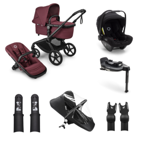 Bugaboo Kinderwagen Fox 5 Renew 3 in 1 Bundel Complete Black | Dark Cherry