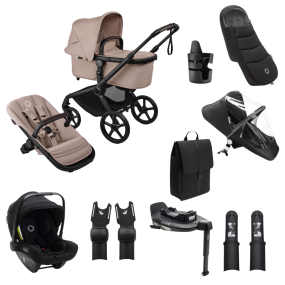Bugaboo Stroller Fox 5 Renew Ultimate Newborn Bundle Complete Black | Desert Taupe Melange