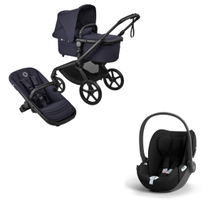 Bugaboo Stroller 3 in 1 Fox 5 Renew Complete Black | Deep Indigo + Cybex Car Seat Group 0 Cloud T I Size Sepia Black