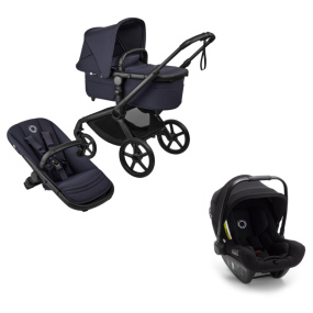Bugaboo Stroller 3 in 1 Fox 5 Renew Complete Black | Deep Indigo + Bugaboo Car Seat Group 0 Turtle Air by Nuna Black