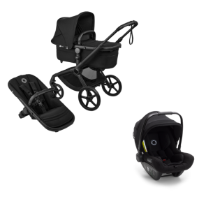 Bugaboo Stroller 3 in 1 Fox 5 Renew Complete Black | Heritage Black + Bugaboo Car Seat Group 0 Turtle Air by Nuna Black