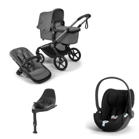 Bugaboo Stroller 3 in 1 Fox 5 Renew Complete Graphite | Moon Grey + Cybex Car Seat Group 0 Cloud T I Size Sepia Black + Rotatable Base T Black