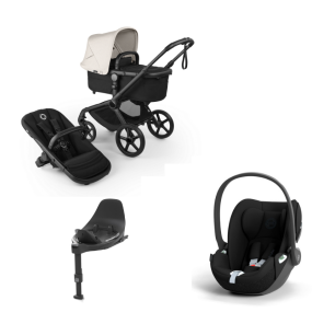 Bugaboo Stroller 3 in 1 Fox 5 Renew Complete Black | Heritage Black Misty White + Cybex Car Seat Group 0 Cloud T I Size Sepia Black + Rotating Base T Black