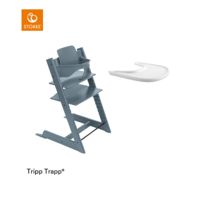 Stokke® High Chair Tripp Trapp® Fjord Blue + Baby Set™ + FREE Tray