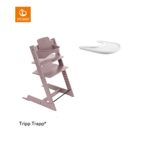 Stokke® High Chair Tripp Trapp® Heather Mauve + Baby Set™ + FREE Tray