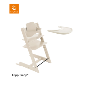 Stokke® High Chair Tripp Trapp® Vanilla White + Baby Set + FREE Tray Vanilla White