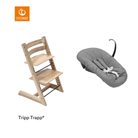 Stokke® High Chair Tripp Trapp® Wild Wood + Anthracite Newborn Set™