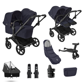 Bugaboo Donkey 6 Duo Essential Bundle Black | Deep Indigo