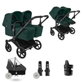Bugaboo Donkey 6 Tweeling Essential Bundle Twin Black | Fern Green
