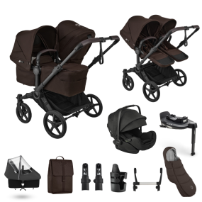 Bugaboo Donkey 6 Duo Ultimate Newborn Bundle Black | Cocoa Brown