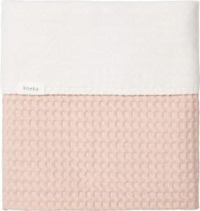 Koeka Crib Blanket Cotton Fleece Waffle Amsterdam Rosa Salt 100x150