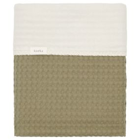Koeka Crib Blanket Cotton Fleece Waffle Amsterdam Moss 100x75