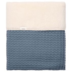 Koeka Crib Blanket Waffle/Teddy Oslo Bluestone 100x75