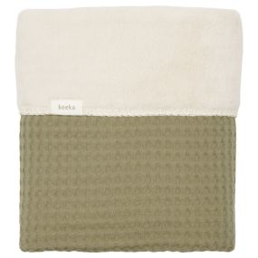 Koeka Cradle Blanket Waffle/Teddy Oslo Moss 100x75