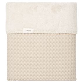 Koeka Crib Blanket Waffle Teddy Oslo Sand/Pebble 100x75