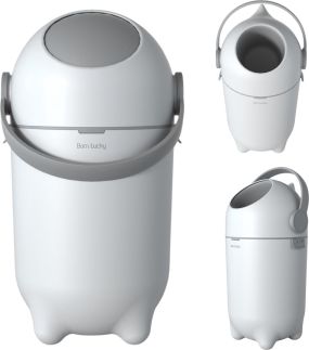 Born Lucky Diaper Bin White