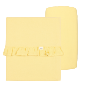 Koeka Ledikantlaken & Hoeslaken Set Ruffle Faro Honey