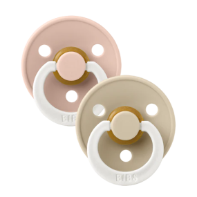 Bibs Pacifier Latex Symmetric Blush GLOW/Vanilla GLOW Size 2 (2-pack)