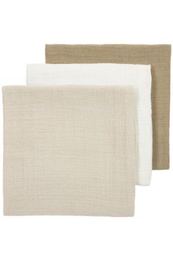 Meyco Baby Uni Muslin Cloths 3-pack Offwhite/Soft Sand/Taupe - 70x70cm