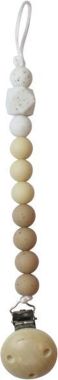 Chewie Pacifier Clip Silicone Beads Hazel Gritt, Navaho, White Gritt