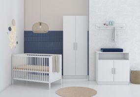 Born Lucky Baby Room White 3 Piece Baby Bed Lola + Dresser Texas + Wardrobe Texas