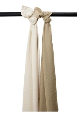 Meyco Baby Uni Swaddle 2-Pack Hydrophilic Soft Sand/Taupe - 120x120cm