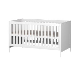 Born Lucky Santiago Baby Bed 70x140 cm White