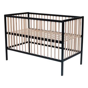 Born Lucky Baby Bed Happy Open Black & Natural
