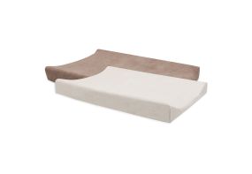 Jollein Changing Pad Cover Terry Cloth 50x70cm Milky Coffee/Ivory - 2 Pieces