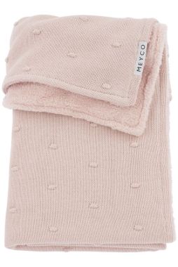 Meyco Cradle Blanket Teddy Mini Knots Soft Pink 75x100cm