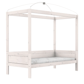 Lifetime Original Single Canopy Bed with Standard Slatted Base Whitewash