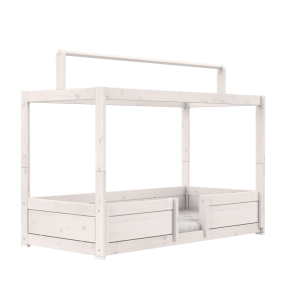 Lifetime 4-in-1 Bed with Roof Frame for Canopy with Standard Slatted Base Whitewash