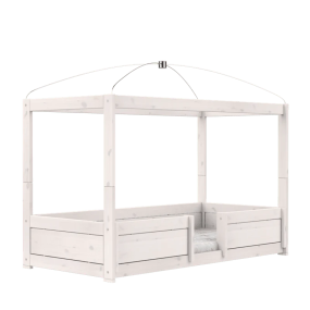 Lifetime 4-in-1 Canopy Bed with Deluxe Slatted Base Whitewash