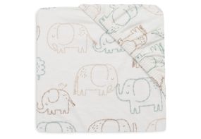 Jollein Fitted Sheet Jersey 70/75x140/150cm Elephant Tales