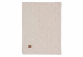 Jollein Crib Blanket 100 x 150 cm Check Knit Oatmeal