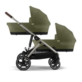Cybex Twin Stroller e-Gazelle S Moss Green | Khaki