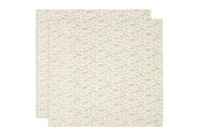 Jollein Muslin Cloth Large 115x115cm Animals Olive Green (2pack)