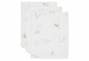 Jollein Muslin Washcloth 15x20cm Lovely Birds (3pack)