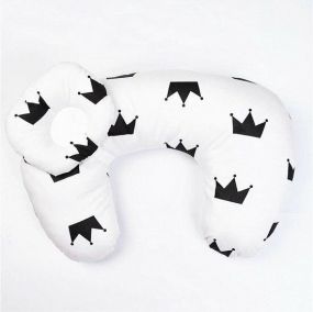 Cabino Nursing Pillow Crowns Black White