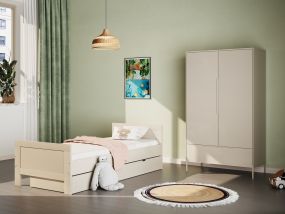 Born Lucky Teen Room Belmond Clay 2 Piece Set With Bed With Drawer With Wardrobe