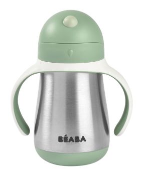 Beaba RVS Drinkbeker met Rietje 250ml Groen