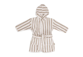 Jollein Bathrobe 1-2 year Stripe Terry Olive Green GOTS