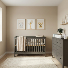 Born Lucky Babykamer 2 Delig Barolo Bed 60 x 120 cm + Bretagne Chocolate Commode