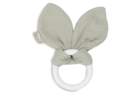Jollein Silicone Bunny Ears Teething Ring Olive Green