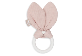 Jollein Silicone Teething Ring Bunny Ears Wild Rose