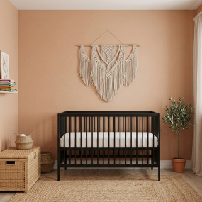 Born Lucky Baby Bed Mees Zwart 60 x 120 cm