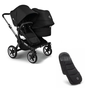 Bugaboo Donkey 5 Duo Kinderwagen 2 In 1 Graphite Midnight Black + Voetenzak